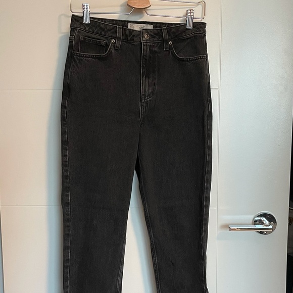 Topshop Mom Jeans in Washed Black - Picture 2 of 3